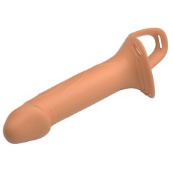 PRETTY LOVE - LANDON HARNESS BRIEFS UNIVERSAL STRAP-ON HARNESS WITH HOLLOW SILICONE DILDO 16.8 CM FLESH