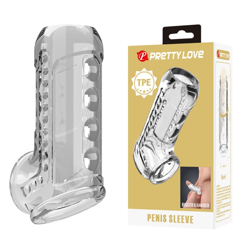 PRETTY LOVE - TRANSPARENT TEXTURED PENIS SHEATH