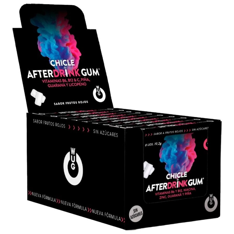 WUG GUM - AFTER DRINK HANGOVER  DISPLAY 12 X 8 UNITS
