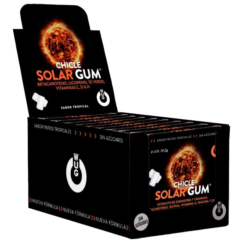WUG GUM - SOLAR GUM SUN TANNING  DISPLAY 12 X 8 UNITS