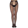 LEG AVENUE - 1966 NET TIGHTS WITH CROTCHLESS PANTY BLACK - ONE SIZE
