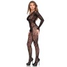 LEG AVENUE - 89366 LACE LINGERIE BODYSTOCKING BLACK - ONE SIZE