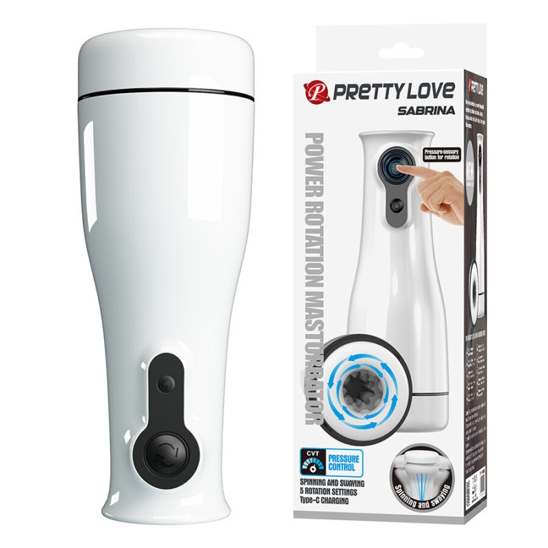 PRETTY LOVE - SABRINA MASTURBADOR MASCULINO CON ROTACIÓN Y BALANCEO