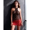 PASSION - BS117 BLACK AND RED GRADIENT BODYSTOCKING DRESS