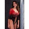 PASSION - BS118 BLACK AND RED MESH BODYSTOCKING