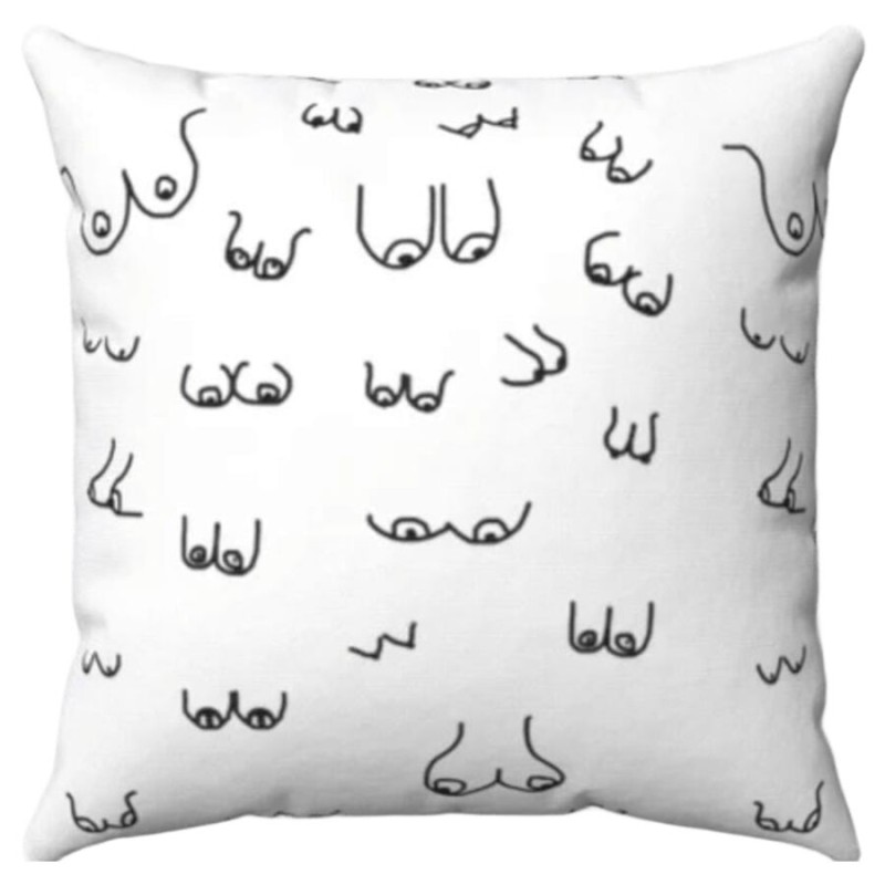 DIABLO PICANTE - 30 X 30 BOOBS CUSHION WHITE