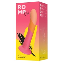 ROMP - DIZI SILICONE DILDO WITH SUCTION CUP TRICOLOR 18 CM