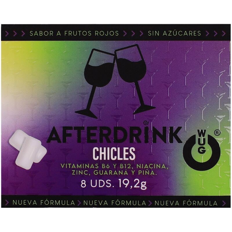 WUG After Drink  The functional chewing gum that helps you regain energy after a night out. BLISTER OF 8 UNITS