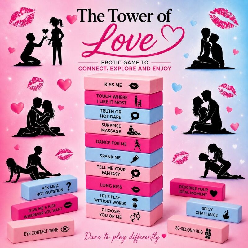 SPICY DEVIL - THE TOWER OF LOVE GAME - BOX OF 48 BLOCKS (ENGLISH VERSION)