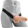 FETISH FANTASY SERIES - REALISTIC VIBRATING HOLLOW STRAP ON WITH BALLS 17.8 CM