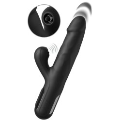 FETISH FANTASY SERIES - SONIX SILICONE THRUSTER RABBIT VIBRATOR BLACK