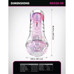 PDX ELITE - VIEWTUBE XXL LED TRANSPARENT STROKER 27.3 CM