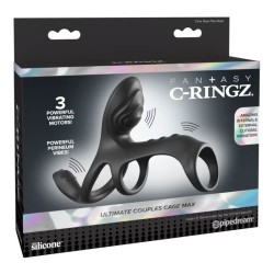 FANTASY C-RINGZ - ULTIMATE COUPLES CAGE MAX VIBRATING COCK RING 19.5 CM