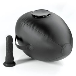 FETISH FANTASY SERIES - BODY DOCK INFLATABLE LOVE BALL WITH DILDO BLACK 41.9 CM