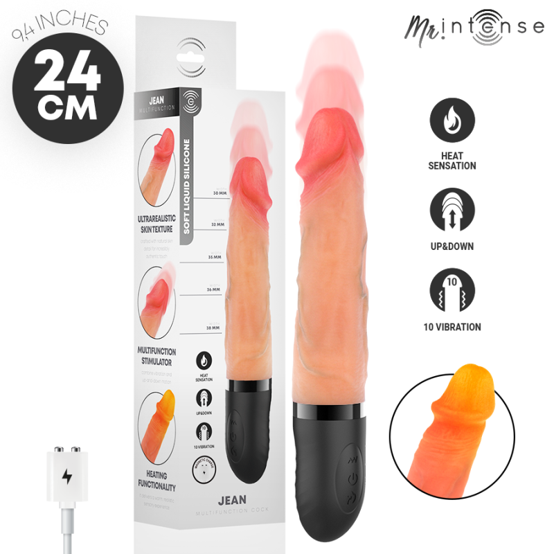 MR INTENSE - JEAN UPDOWN VIBRATOR SILICONE WITH HEAT EFFECT 24 CM -Ø- 3.8 CM