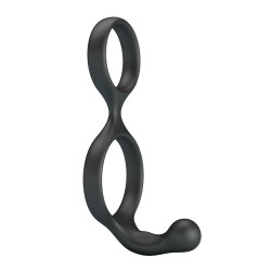 CRAZY BULL - FLORIAN DOUBLE COCK AND BALL RING BLACK