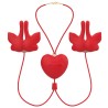 ARMONY - MAGNETIC NIPPLE CLAMPS WITH VIBRATION BUTTERFLY SHAPE RED