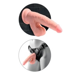 KING COCK PLUS - TRIPLE DENSITY REALISTIC DILDO WITH SWINGING TESTICLES 30 CM FLESH
