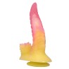 POWER MONSTERS - RIPPLIED MONSTER FANTASY DILDO WITH SUCTION CUP 22.5 CM Ø 5.5 CM PINK  YELLOW
