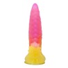 POWER MONSTERS - RIPPLIED MONSTER FANTASY DILDO WITH SUCTION CUP 22.5 CM Ø 5.5 CM PINK  YELLOW