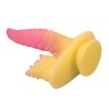 POWER MONSTERS - RIPPLIED MONSTER FANTASY DILDO WITH SUCTION CUP 22.5 CM Ø 5.5 CM PINK  YELLOW