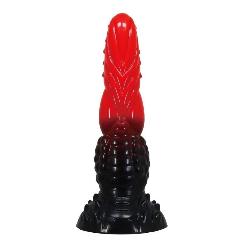 POWER MONSTERS - FIRE DRAGON FANTASY DILDO WITH SUCTION CUP 24.5 CM Ø 5.8 CM RED  BLACK