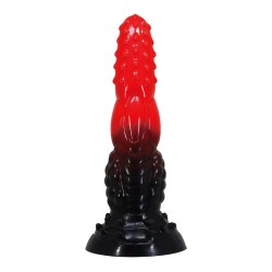POWER MONSTERS - FIRE DRAGON FANTASY DILDO WITH SUCTION CUP 24.5 CM Ø 5.8 CM RED  BLACK