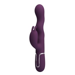PRETTY LOVE - LOURSEN RABBIT VIBRATOR WITH THRUSTING MOTION AND 7 VIBRATIONS USB RECHARGEABLE PURPLE