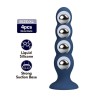 MR PLAY - ANAL PLUG WITH 4 METAL BALLS AND SUCTION CUP BLUE