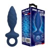 MR PLAY - TEXTURED ANAL PLUG WITH RING BLUE M