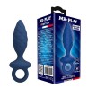 MR PLAY - TEXTURED ANAL PLUG WITH RING BLUE S
