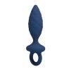 MR PLAY - TEXTURED ANAL PLUG WITH RING BLUE S