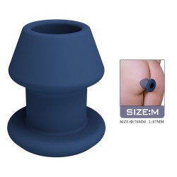 MR PLAY - JACK BLUE SILICONE HOLLOW ANAL PLUG SIZE M