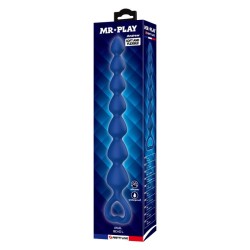 MR PLAY - BLUE SILICONE ANAL BEADS  ANAL PLUG 26.7 CM