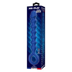 MR PLAY - BLUE SILICONE ANAL BEADS  ANAL PLUG -Ø- 3,4 CM - 28.5 CM