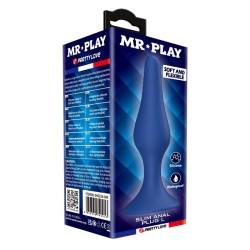 MR PLAY - SLIM SILICONE ANAL PLUG BLUE L