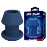 MR PLAY - JACK BLUE SILICONE HOLLOW ANAL PLUG SIZE S