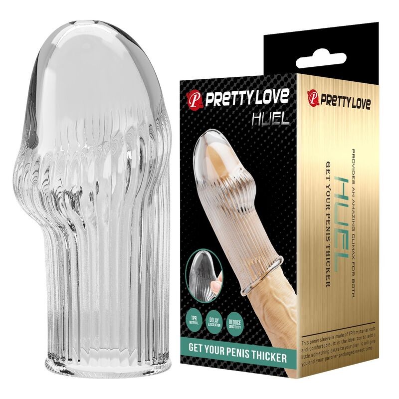 PRETTY LOVE - HUEL PENIS SLEEVE GET YOUR PENIS THICKER TRANSPARENT