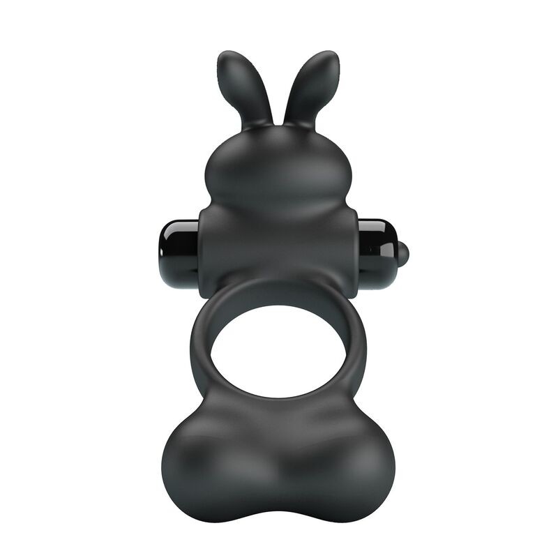 PRETTY LOVE - VIBRATING PENIS RING WITH BUNNY STIMULATOR 10 FUNCTIONS BLACK