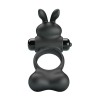 PRETTY LOVE - VIBRATING PENIS RING WITH BUNNY STIMULATOR 10 FUNCTIONS BLACK