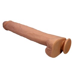 PRETTY LOVE - PAT FLEXIBLE REALISTIC DILDO WITH SUCTION CUP FLESH 40 CM -Ø- 6 CM
