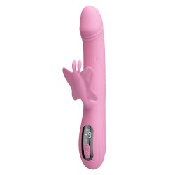 PRETTY LOVE - BELLA RABBIT VIBRATOR WITH BUTTERFLY STIMULATION AND LED PINK
