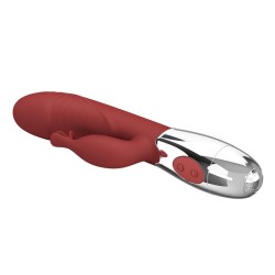 PRETTY LOVE - ROSEWOOD RABBIT VIBRATOR 30 FUNCTIONS USB RECHARGEABLE RED