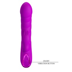 PRETTY LOVE - MONICA RECHARGEABLE DUAL STIMULATION G-SPOT AND CLITORAL VIBRATOR PURPLE