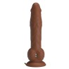 PRETTY LOVE - EREN THRUSTING VIBRATING DILDO 20.5 CM Ø 4.5 CM BROWN