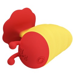PRETTY LOVE - LITTLE BEE RECHARGEABLE CLITORAL STIMULATOR 7 MODES RED/YELLOW