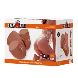 CRAZY BULL - REALISTIC FEMALE TORSO MASTURBATOR DUAL ENTRY WITH VIBRATION AND SUCTION NATURAL COLOR