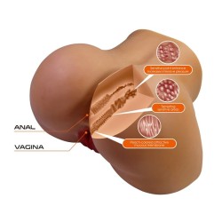 CRAZY BULL - REALISTIC FEMALE TORSO MASTURBATOR DUAL ENTRY WITH VIBRATION AND SUCTION NATURAL COLOR
