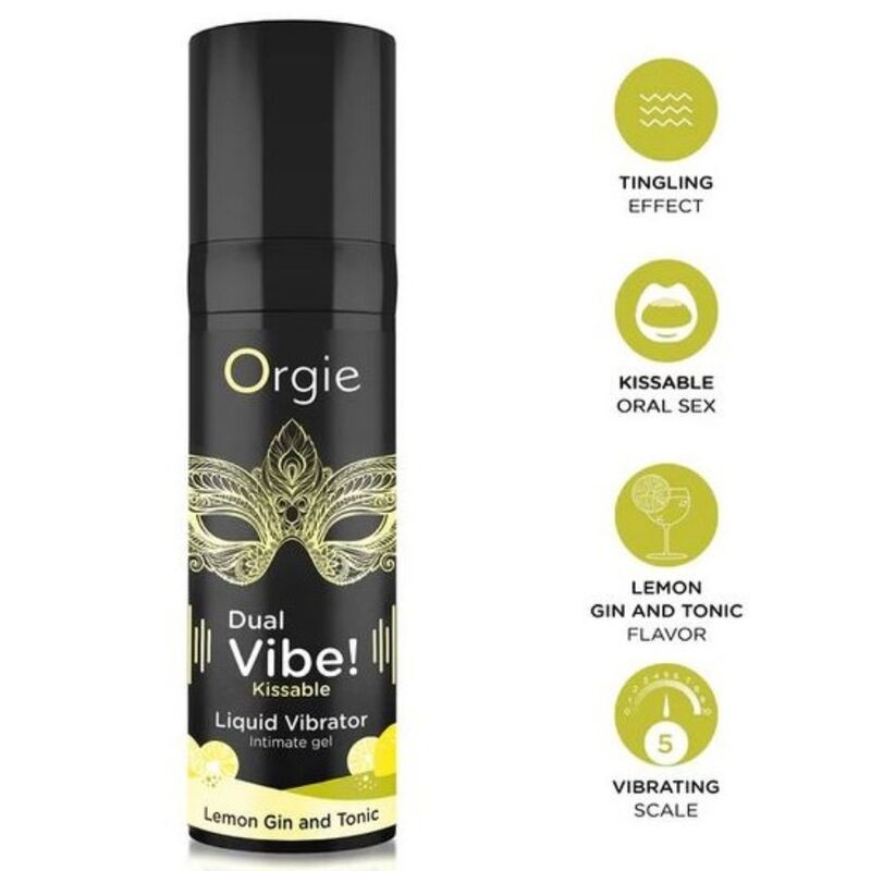 ORGIE - DUAL VIBE! LEMON GIN AND TONIC KISSABLE LIQUID VIBRATOR 15 ML