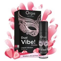 ORGIE - DUAL VIBE! STRAWBERRY GIN AND TONIC KISSABLE LIQUID VIBRATOR 15 ML